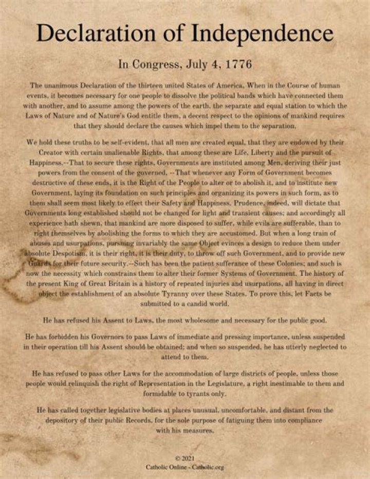 Did the Declaration of Independence include a preamble?