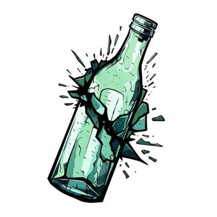 How do you break a glass bottle cleanly?