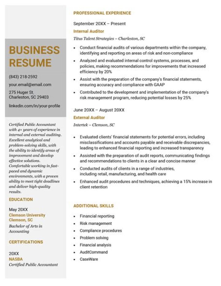 How do you describe your business on a resume?