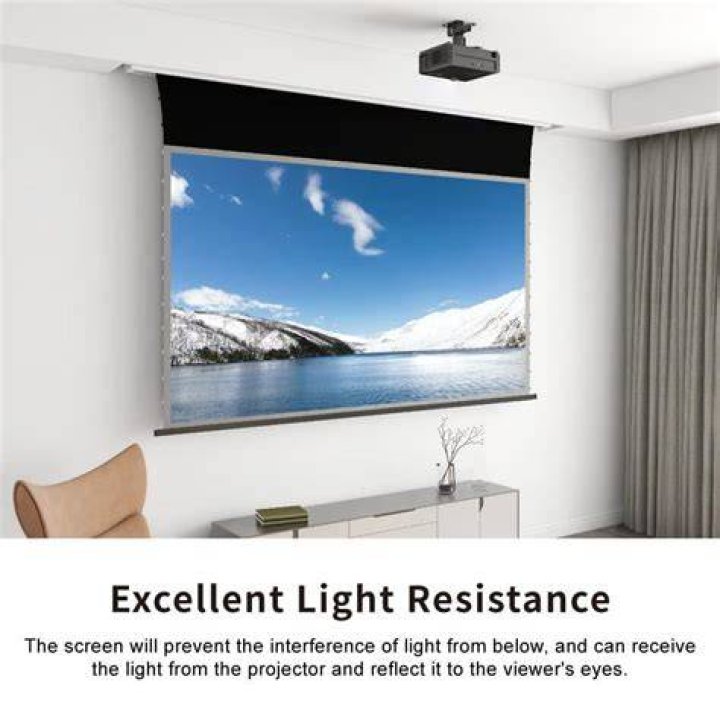 How do you hide a motorized projector screen?