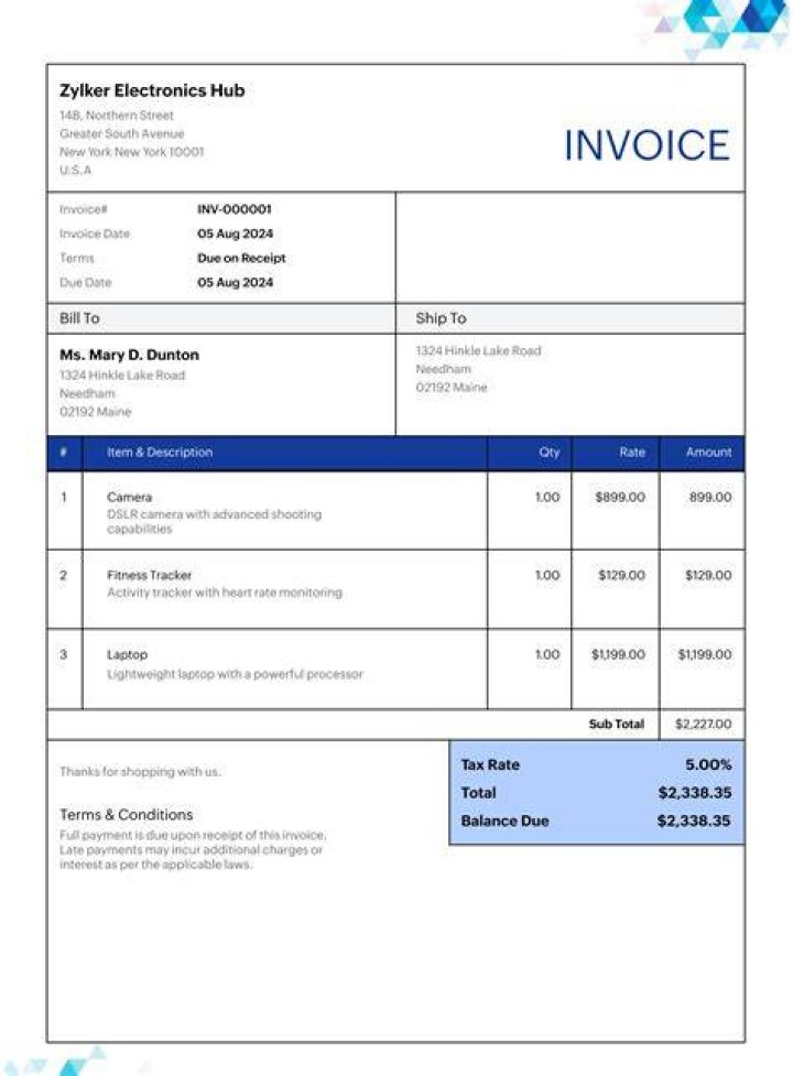 Is there an invoice template in Excel?