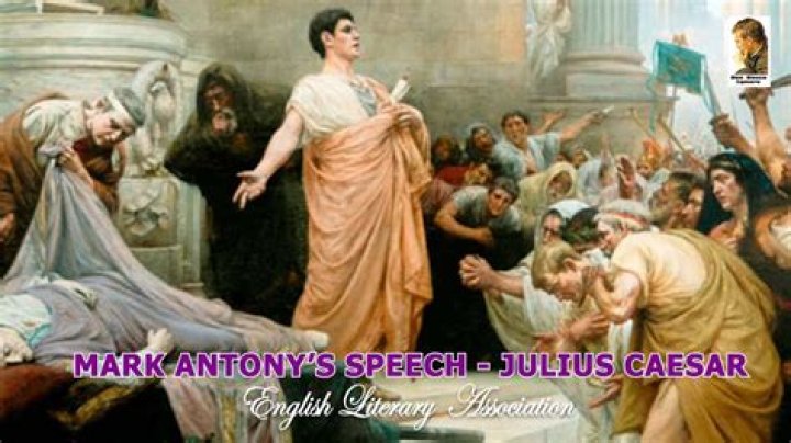 What does Antony say about Caesar in his speech?
