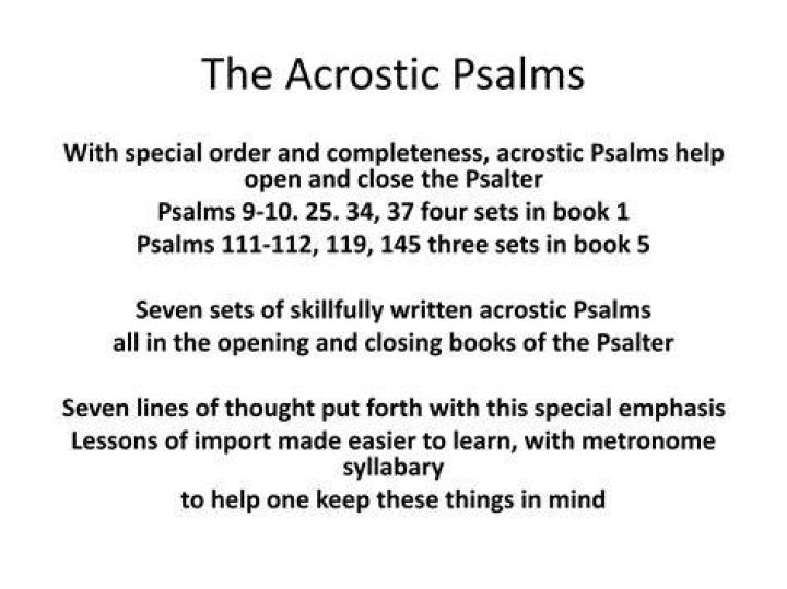 What is an acrostic psalms in the Bible?
