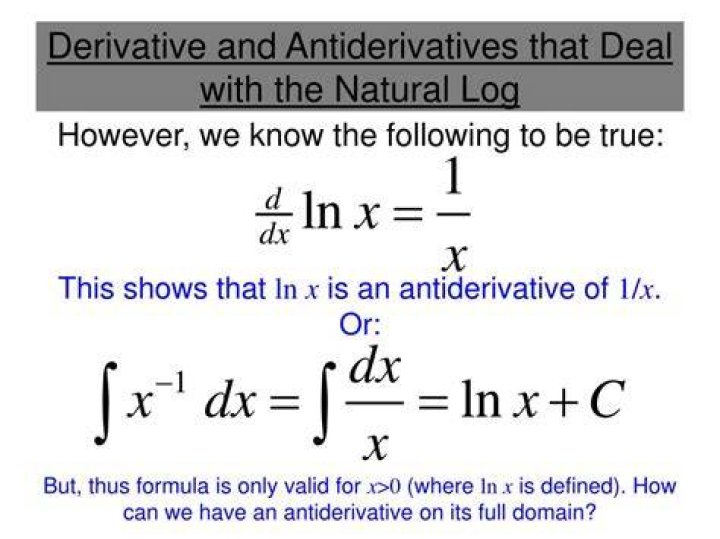 What is antiderivative of natural log?