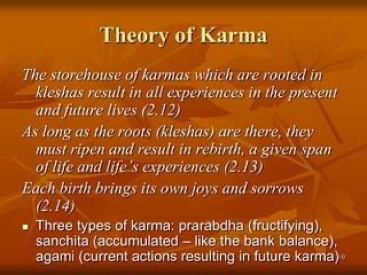 What is karma according to Patanjali?