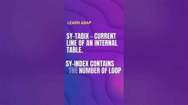 What is Sy-INDEX and Sy-Tabix?