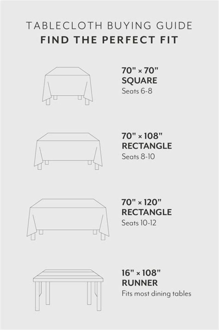 What size tablecloth fits a 6ft rectangle table?
