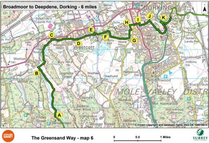 Where does the Greensand Way start and finish?