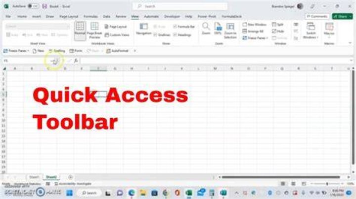 Where is Excel Quick Access toolbar?